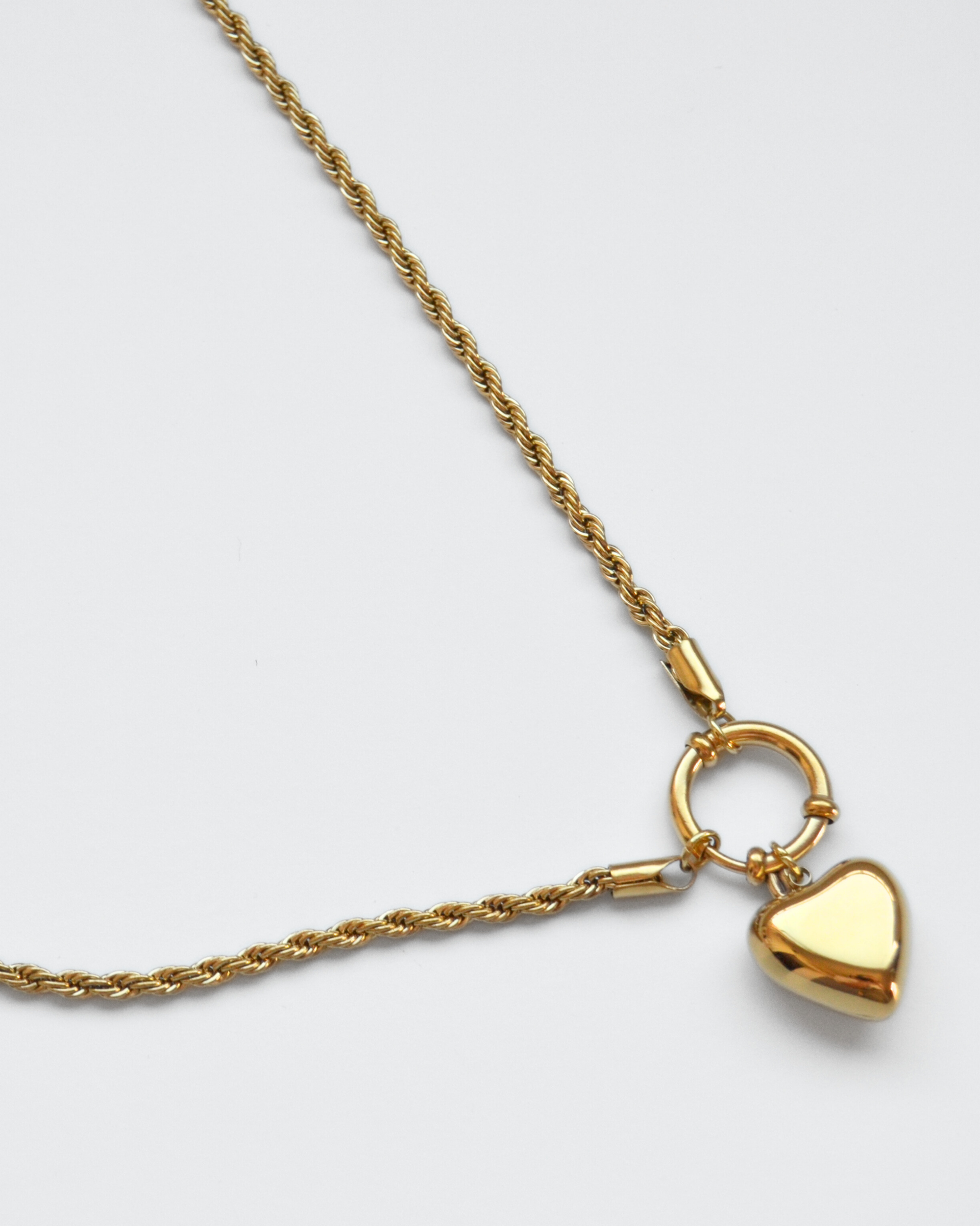 Chiusura Per Collana Con Gancio E Occhiello A Cuore - 14 Carati Oro Pieno - Gem-inside
